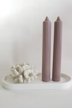 Load image into Gallery viewer, Ribbed Pillar Candle - Taupe