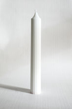 Load image into Gallery viewer, Ribbed Pillar Candle - White