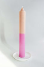 Load image into Gallery viewer, Ribbed Pillar Candle - Peach | Pink