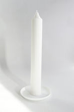 Load image into Gallery viewer, Ribbed Pillar Candle - White