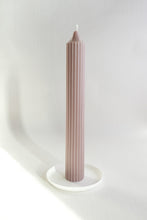 Load image into Gallery viewer, Ribbed Pillar Candle - Taupe