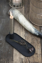 Load image into Gallery viewer, Black Dinner Candle Oval Holder L