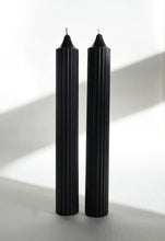 Load image into Gallery viewer, Ribbed Pillar Candle - Black