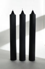 Load image into Gallery viewer, Ribbed Pillar Candle - Black