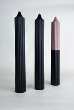 Load image into Gallery viewer, Ribbed Pillar Candle - Black