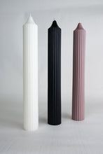Load image into Gallery viewer, Ribbed Pillar Candle - Black