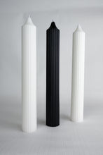 Load image into Gallery viewer, Ribbed Pillar Candle - Black