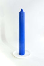 Load image into Gallery viewer, Ribbed Pillar Candle - Colbalt Blue