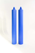 Load image into Gallery viewer, Ribbed Pillar Candle - Colbalt Blue