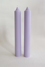 Load image into Gallery viewer, Ribbed Pillar Candle - Lilac