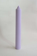Load image into Gallery viewer, Ribbed Pillar Candle - Lilac