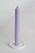 Load image into Gallery viewer, Ribbed Pillar Candle - Lilac