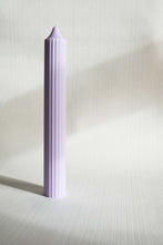 Load image into Gallery viewer, Ribbed Pillar Candle - Lilac