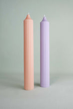 Load image into Gallery viewer, Ribbed Pillar Candle - Lilac