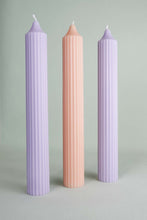 Load image into Gallery viewer, Ribbed Pillar Candle - Lilac