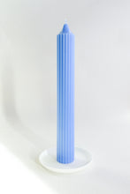 Load image into Gallery viewer, Ribbed Pillar Candle - Pastel Blue