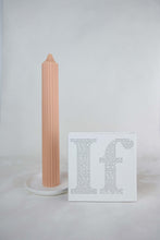 Load image into Gallery viewer, Ribbed Pillar Candle - Pastel Peach