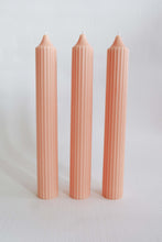 Load image into Gallery viewer, Ribbed Pillar Candle - Pastel Peach