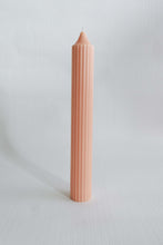 Load image into Gallery viewer, Ribbed Pillar Candle - Pastel Peach