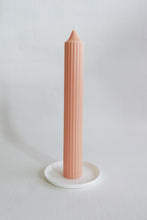 Load image into Gallery viewer, Ribbed Pillar Candle - Pastel Peach