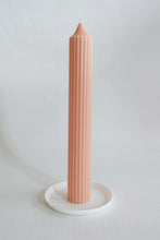 Load image into Gallery viewer, Ribbed Pillar Candle - Pastel Peach