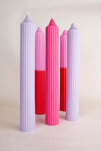Load image into Gallery viewer, Ribbed Pillar Candle - Lilac