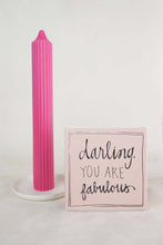 Load image into Gallery viewer, Ribbed Pillar Candle - Raspberry
