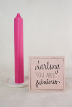 Load image into Gallery viewer, Ribbed Pillar Candle - Raspberry