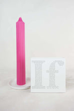 Load image into Gallery viewer, Ribbed Pillar Candle - Raspberry
