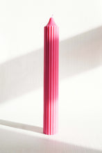 Load image into Gallery viewer, Ribbed Pillar Candle - Raspberry
