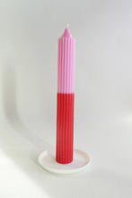 Load image into Gallery viewer, Ribbed Pillar Candle - Red | Pink