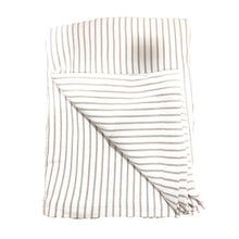Load image into Gallery viewer, Hikari Taupe & White Striped Throw