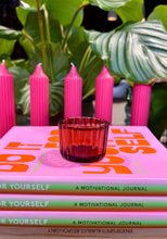 Load image into Gallery viewer, Ribbed Tealight Holder In Rose
