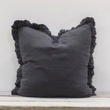 Load image into Gallery viewer, Olivia Ruffle Cushion Slate Grey 65x65
