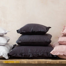 Load image into Gallery viewer, Olivia Ruffle Cushion Slate Grey 65x65
