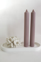 Load image into Gallery viewer, Ribbed Pillar Candle - Taupe

