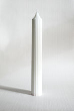 Load image into Gallery viewer, Ribbed Pillar Candle - White
