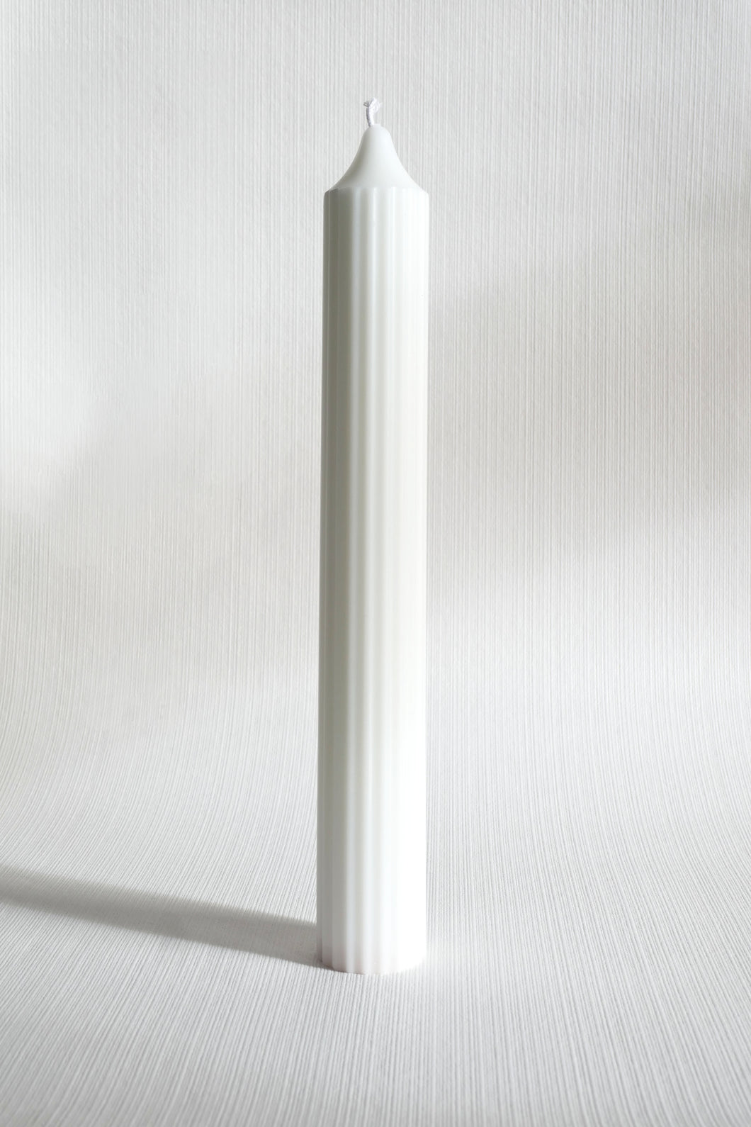 Ribbed Pillar Candle - White