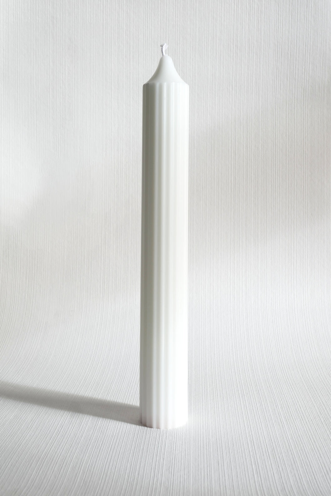Ribbed Pillar Candle - White