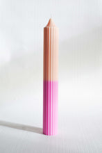 Load image into Gallery viewer, Ribbed Pillar Candle - Peach | Pink
