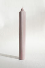 Load image into Gallery viewer, Ribbed Pillar Candle - Taupe
