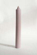 Load image into Gallery viewer, Ribbed Pillar Candle - Taupe
