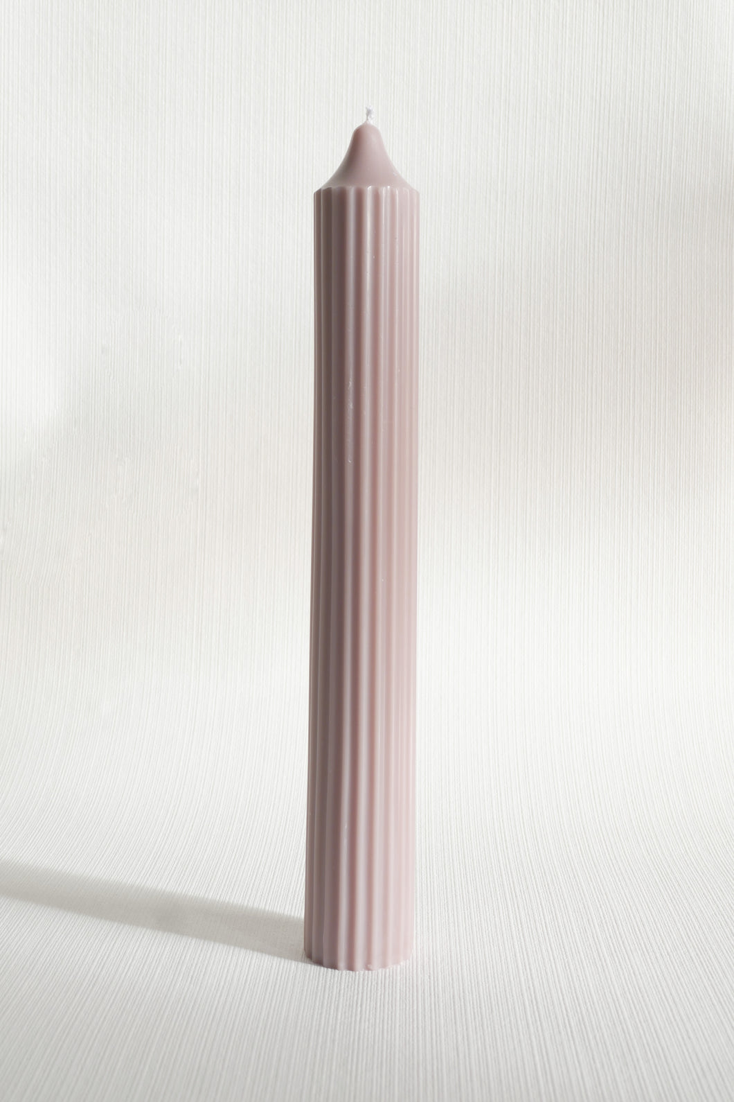 Ribbed Pillar Candle - Taupe