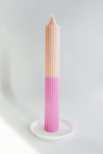 Load image into Gallery viewer, Ribbed Pillar Candle - Peach | Pink
