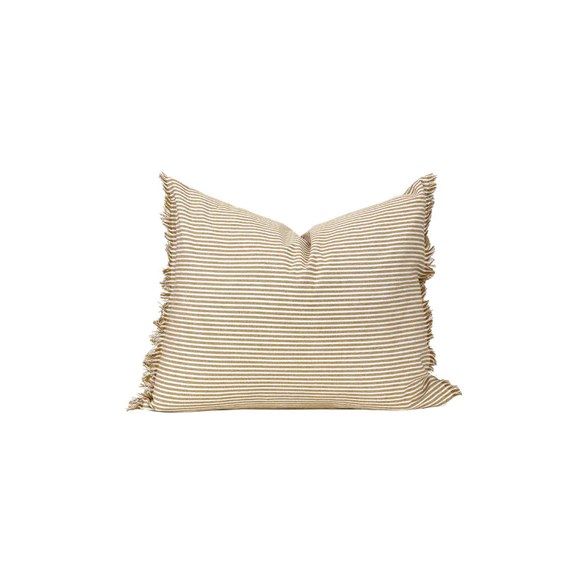 Abby Stripe Cushion In Mustard