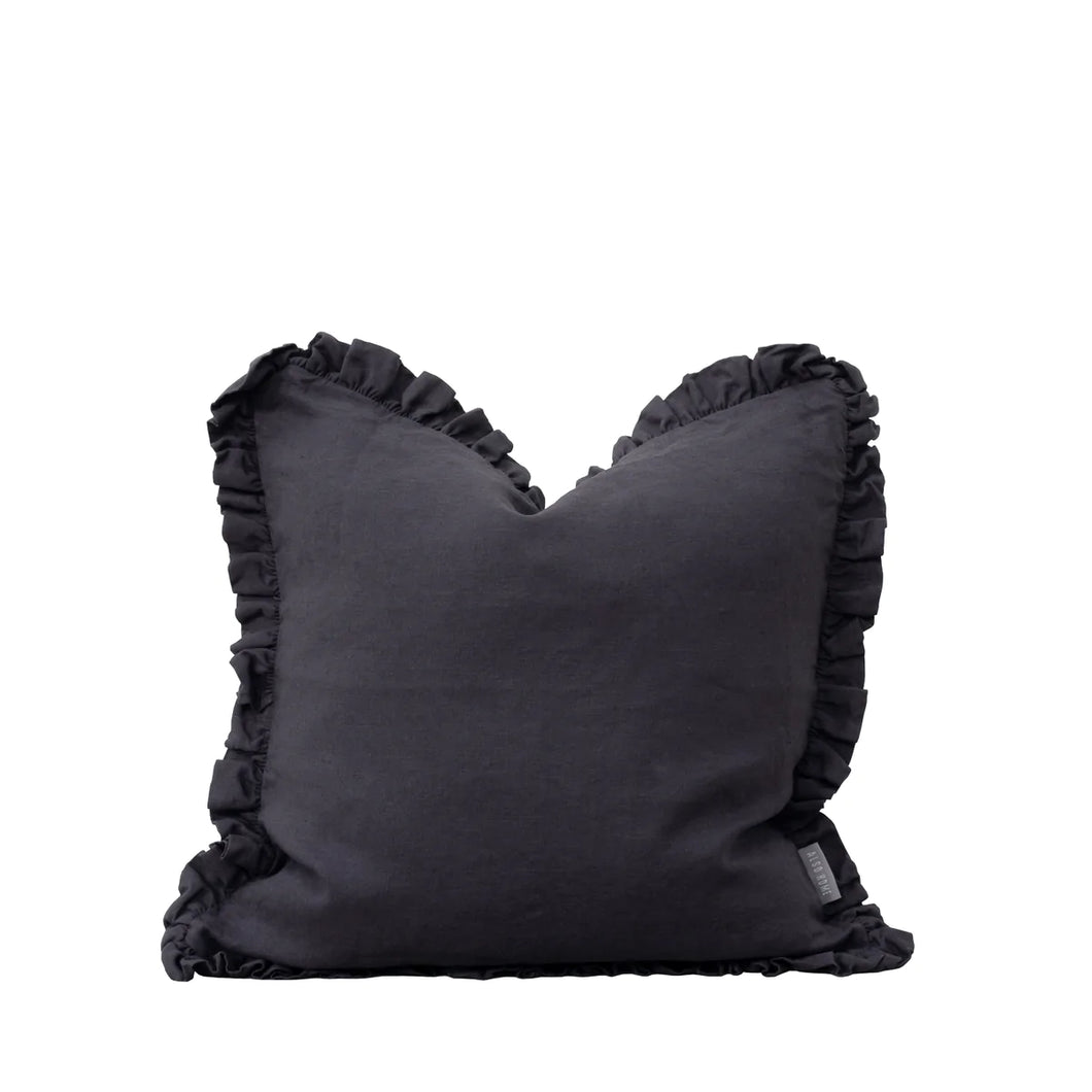 Oli Ruffle Cushion Slate Grey