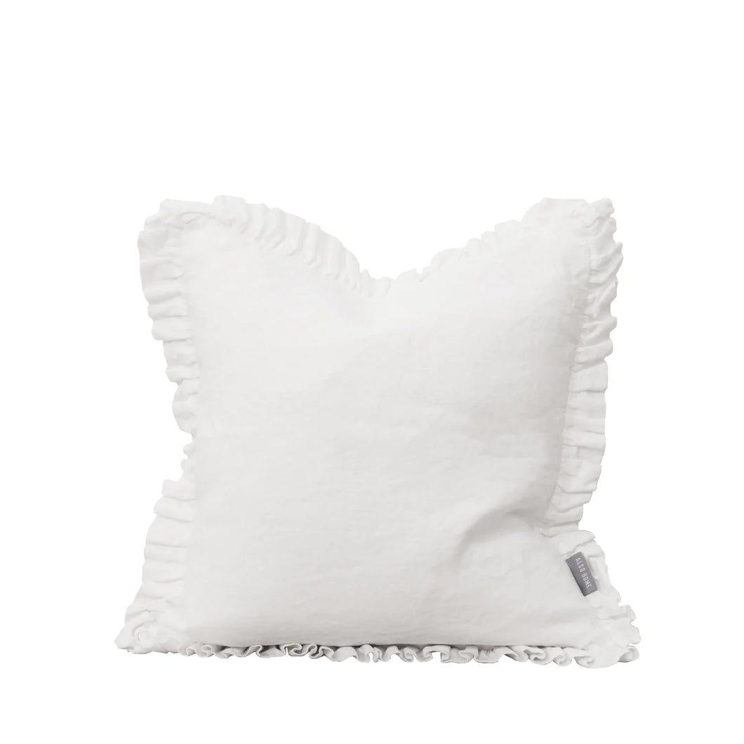 Oli Ruffle Cushion White 40x40