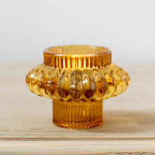 Load image into Gallery viewer, Glass Candleholder Duo in Amber
