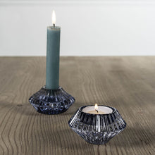 Load image into Gallery viewer, Glass Candleholder Duo in Blue
