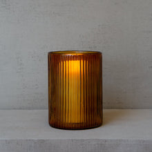 Load image into Gallery viewer, Ribbed Amber Candle Holder
